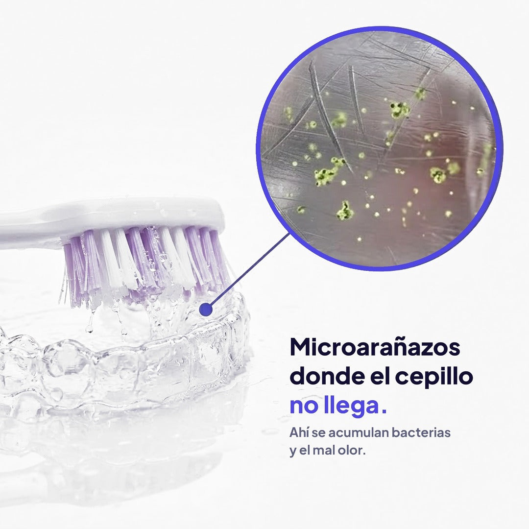 Microarañazos en la férula donde el cepillo no llega